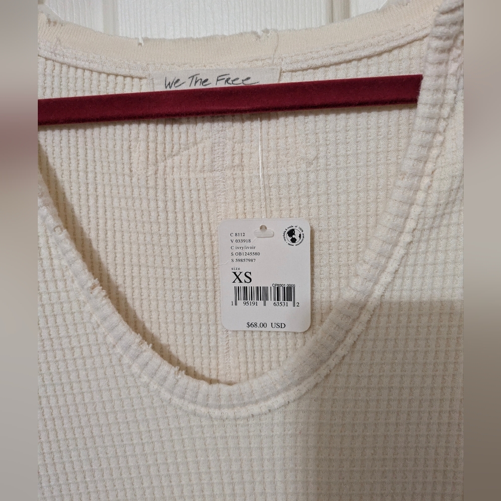 NWT Free People We The Free Buttercup Thermal In Ivory, Size XS 🌙 - Picture 7 of 10